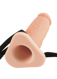 Телесный реалистичный фаллоимитатор с полостью Silicone Hollow Extension - 20 см. - Pipedream - купить с доставкой в Рыбинске