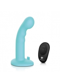 Голубая изогнутая насадка 6in Remote Control Ripple P-Spot G-Spot на черных трусиках - 16 см. - Pegasus - купить с доставкой в Рыбинске