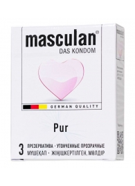 Супертонкие презервативы Masculan Pur - 3 шт. - Masculan - купить с доставкой в Рыбинске