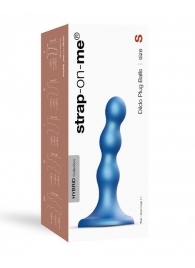 Голубая насадка Strap-On-Me Dildo Plug Balls size S - Strap-on-me - купить с доставкой в Рыбинске