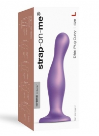 Фиолетовая насадка Strap-On-Me Dildo Plug Curvy size L - Strap-on-me - купить с доставкой в Рыбинске