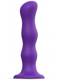 Фиолетовая насадка Strap-On-Me Dildo Geisha Balls size M - Strap-on-me - купить с доставкой в Рыбинске