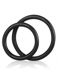 Набор из двух черных силиконовых колец разного диаметра SILICONE COCK RING SET - BlueLine - в Рыбинске купить с доставкой