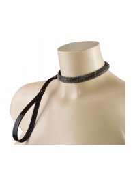 Эффектный сверкающий ошейник с поводком  Гламур - Sitabella - купить с доставкой в Рыбинске