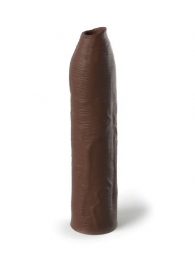 Коричневая насадка-удлинитель Uncut Silicone Penis Enhancer - 17,8 см. - Pipedream - в Рыбинске купить с доставкой