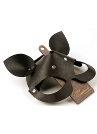 Черная кожаная маска  Кошка  с маленькими ушками - Crazy Handmade - купить с доставкой в Рыбинске