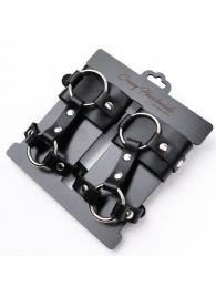 Черные наручники с креплением на кисть руки - Crazy Handmade - купить с доставкой в Рыбинске