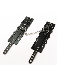 Узорчатые кожаные оковы с регулируемыми ремешками - Crazy Handmade - купить с доставкой в Рыбинске