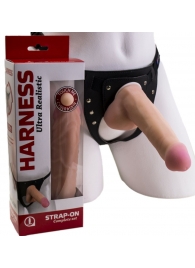 Страпон Harness из двух предметов: трусики с плугом и насадка-фаллос - 17 см. - LOVETOY (А-Полимер) - купить с доставкой в Рыбинске