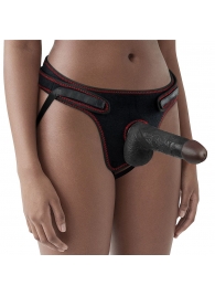 Женский темнокожий страпон Easy Strapon Set 7 Inch - 18 см. - Lovetoy - купить с доставкой в Рыбинске