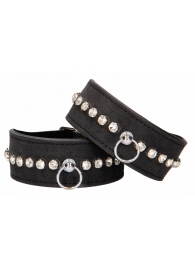 Черные поножи Diamond Studded Ankle Cuffs - Shots Media BV - купить с доставкой в Рыбинске