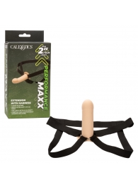 Телесный фаллопротез из силикона Extension with Harness - 15,75 см. - California Exotic Novelties - купить с доставкой в Рыбинске