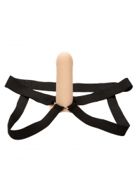 Телесный фаллопротез из силикона Extension with Harness - 15,75 см. - California Exotic Novelties - купить с доставкой в Рыбинске