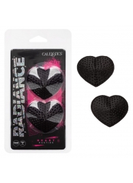 Черные пэстисы в форме сердечек Heart Pasties - California Exotic Novelties - купить с доставкой в Рыбинске