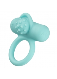 Аквамариновое эрекционное виброкольцо Silicone Rechargeable Nubby Lover’s Delight - California Exotic Novelties - в Рыбинске купить с доставкой