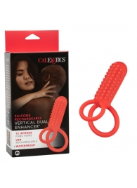 Красное эрекционное кольцо Silicone Rechargeable Vertical Dual Enhancer - California Exotic Novelties - в Рыбинске купить с доставкой