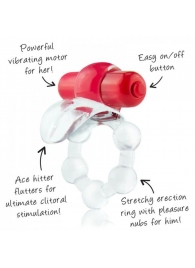 Виброкольцо с язычком и красным виброэлементом Overtime - Screaming O - в Рыбинске купить с доставкой