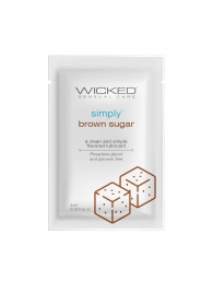 Саше лубриканта на водной основе Simply Aqua Brown Sugar с ароматом коричневого сахара - 3 мл. - Wicked - купить с доставкой в Рыбинске