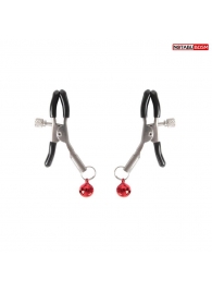 Серебристые зажимы на соски с шариками - Notabu - купить с доставкой в Рыбинске