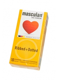 Презервативы с колечками и пупырышками Masculan Ribbed+Dotted - 10 шт. - Masculan - купить с доставкой в Рыбинске