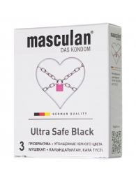 Ультрапрочные презервативы Masculan Ultra Safe Black - 3 шт. - Masculan - купить с доставкой в Рыбинске