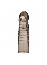 Дымчатая насадка-удлинитель Ribbed Realistic Penis Enhancing Sleeve Extension - 15,2 см. - BlueLine - в Рыбинске купить с доставкой