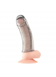 Текстурированная насадка на пенис Clear Textured Penis Enhancing Sleeve Extension - 16,5 см. - BlueLine - в Рыбинске купить с доставкой