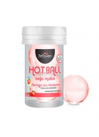 Лубрикант на масляной основе Hot Ball Beija Muito с ароматом клубники и шампанского (2 шарика по 3 гр.) - HotFlowers - купить с доставкой в Рыбинске