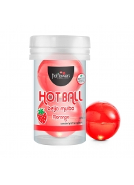 Лубрикант на масляной основе Hot Ball Beija Muito с ароматом клубники (2 шарика по 3 гр.) - HotFlowers - купить с доставкой в Рыбинске