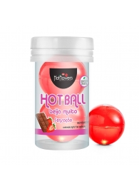 Лубрикант на масляной основе Hot Ball Beija Muito с ароматом шоколада и клубники (2 шарика по 3 гр.) - HotFlowers - купить с доставкой в Рыбинске