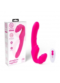 Розовый безремневой страпон на радиоуправлении Strapless Together - 22 см. - Together Toy - купить с доставкой в Рыбинске