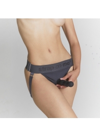 Серые трусики для фиксации насадок Strap-on-me Harness Lingerie Unique - Strap-on-me - купить с доставкой в Рыбинске