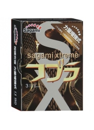 Суженные к основанию презервативы Sagami Xtreme COBRA - 3 шт. - Sagami - купить с доставкой в Рыбинске