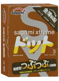 Презервативы Sagami Xtreme FEEL UP с точечной текстурой и линиями прилегания - 3 шт. - Sagami - купить с доставкой в Рыбинске