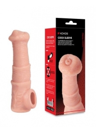 Телесная фантазийная насадка на член Cock Sleeve Size M - KOKOS - в Рыбинске купить с доставкой