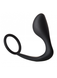 Черное эрекционное кольцо с анальной пробкой Anal Plug With Cockring - Dream Toys - в Рыбинске купить с доставкой