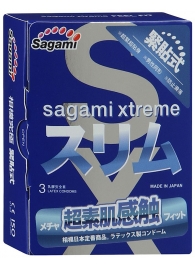 Розовые презервативы Sagami Xtreme FEEL FIT 3D - 3 шт. - Sagami - купить с доставкой в Рыбинске