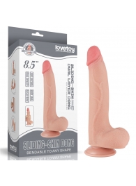 Телесный фаллоимитатор 8.5 Sliding Skin Dual Layer Dong - 20 см. - Lovetoy