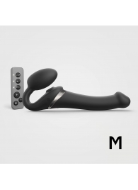 Черный безремневой страпон Multi Orgasm Size M с клиторальной стимуляцией - Strap-on-me - купить с доставкой в Рыбинске