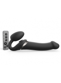 Черный безремневой страпон Multi Orgasm Size L с клиторальной стимуляцией - Strap-on-me - купить с доставкой в Рыбинске