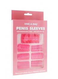 Набор из 7 розовых насадок на пенис ONE-A-DAY PENIS SLEEVES PINK - Seven Creations - в Рыбинске купить с доставкой
