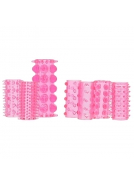 Набор из 7 розовых насадок на пенис ONE-A-DAY PENIS SLEEVES PINK - Seven Creations - в Рыбинске купить с доставкой