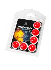 Набор из 6 шариков с массажным маслом Brazilian Balls с охлаждающим и разогревающим эффектом - Secret Play - купить с доставкой в Рыбинске