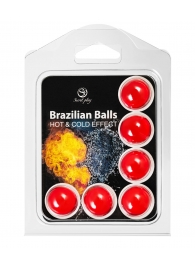 Набор из 6 шариков с массажным маслом Brazilian Balls с охлаждающим и разогревающим эффектом - Secret Play - купить с доставкой в Рыбинске