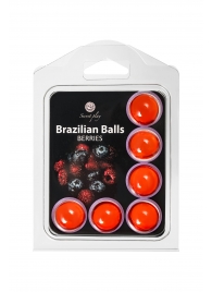 Набор из 6 шариков с массажным маслом Brazilian Balls с ароматом ягод - Secret Play - купить с доставкой в Рыбинске