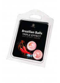 Набор из 2 шариков с массажным маслом Brazilian Balls с тройным эффектом - Secret Play - купить с доставкой в Рыбинске