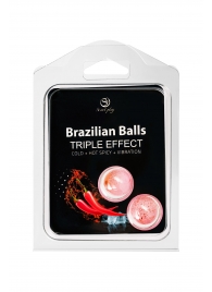 Набор из 2 шариков с массажным маслом Brazilian Balls с тройным эффектом - Secret Play - купить с доставкой в Рыбинске