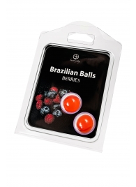 Набор из 2 шариков с массажным маслом Brazilian Balls с ароматом ягод - Secret Play - купить с доставкой в Рыбинске