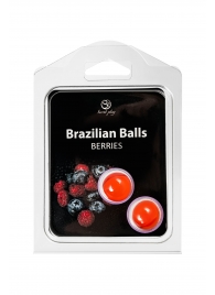 Набор из 2 шариков с массажным маслом Brazilian Balls с ароматом ягод - Secret Play - купить с доставкой в Рыбинске