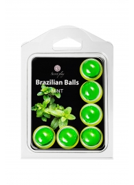 Набор из 6 шариков с массажным маслом Brazilian Balls с ароматом мяты - Secret Play - купить с доставкой в Рыбинске